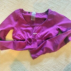 Bo + Tee, Purple Long Sleeve Crop Top